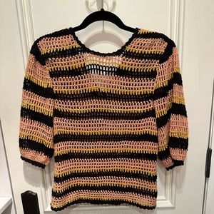 Ulla Johnson 3/4 sleeve crochet top